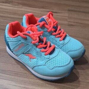 kangaROOS Kids Sneakers - Aqua and Coral